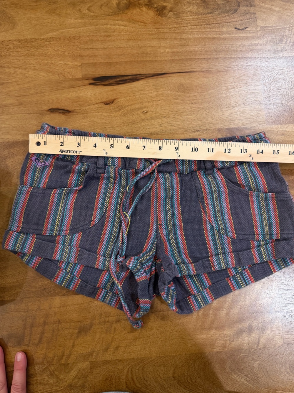 Roxy Multicolor Striped Drawstring Shorts - Size XS - Picture 6 of 10
